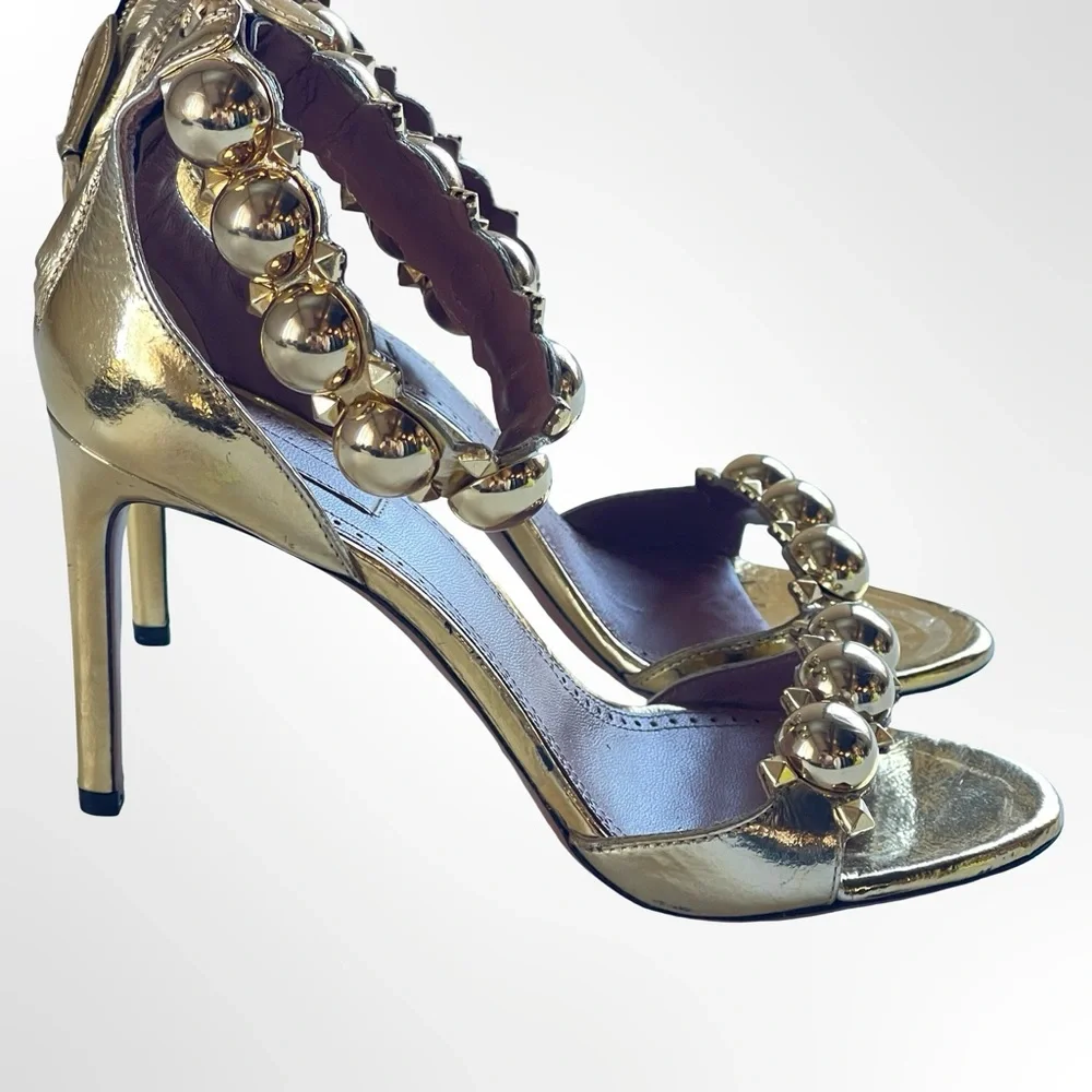 ALAIA La Bombe Elegant Gold Women's Heels NWOT size 36 1/2 - 6.5 - Picture 3 of 10